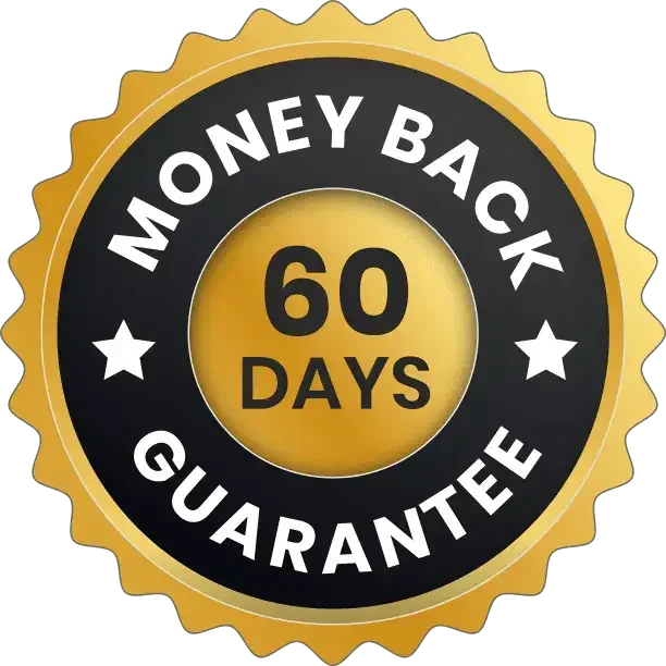 60-Day Money Back Guarantee Badge for Lottery Defeated